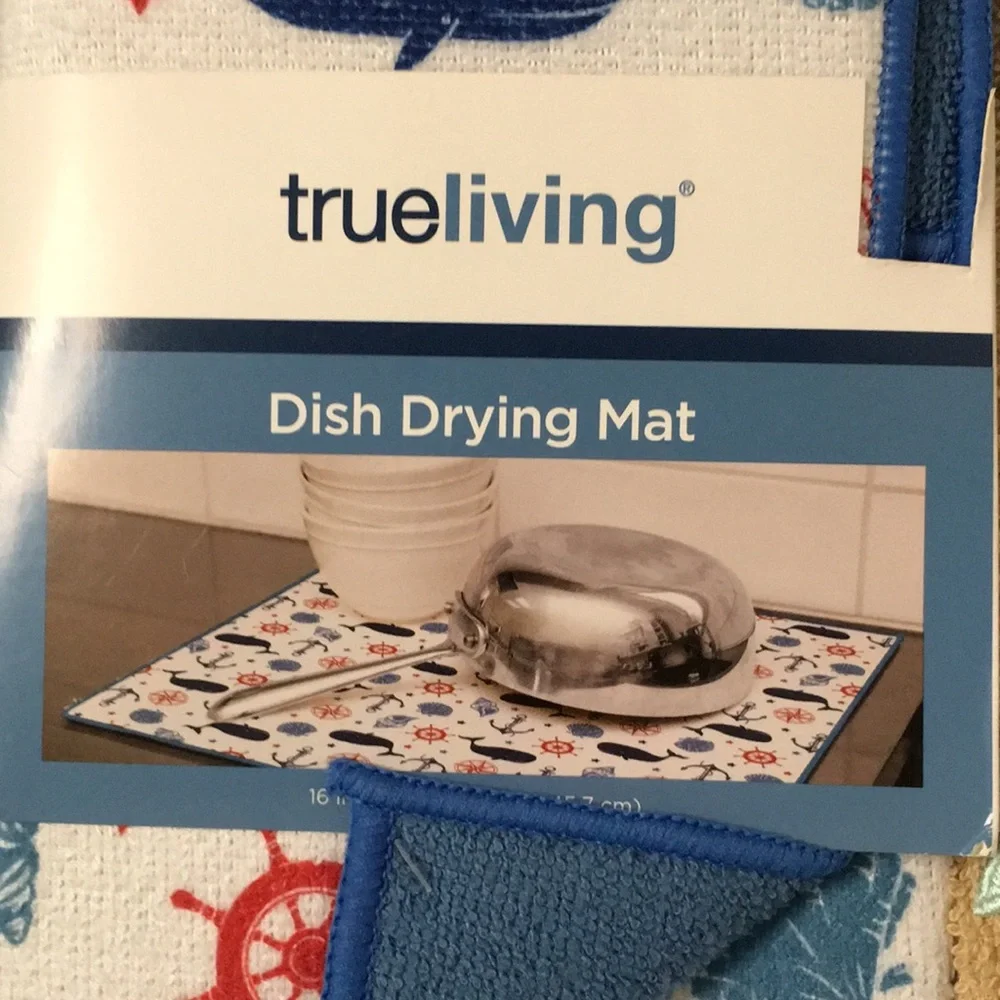 New Bundle Of 3 Nautical Beachy 1-Kitchen Dish Drying May & 2 Bath Hand Towels